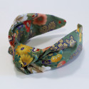 TURBANTES DIADEMA CON FLORES EN VERDE