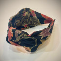 TURBANTE DIADEMA HOJAS NEGRO