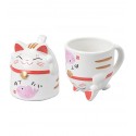 MUG MANEKI NEKO, GATO DE LA SUERTE ROSA