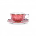 Taza con Plato Royal rosa